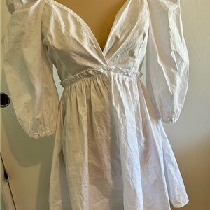 Elegant White Puff Sleeve Dress double crazy medium women’s